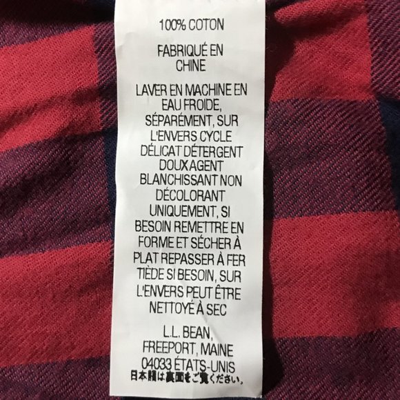 L.L. Bean Red & Blue Plaid Flannel Lined Full Zip Cardigan Sweater - Picture 10 of 15